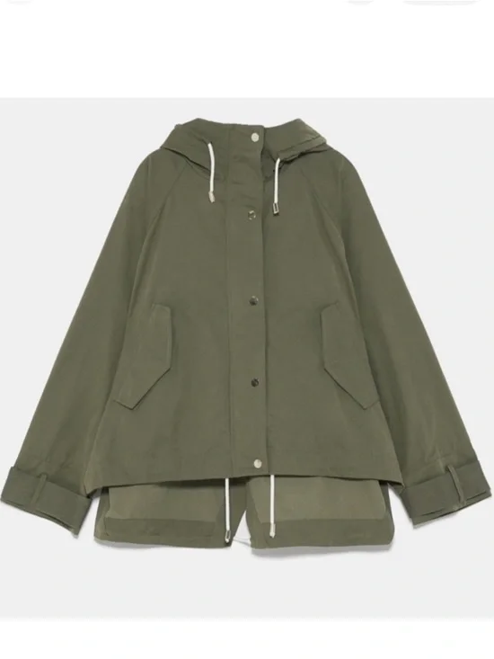 Zara Lightweight Hooded Snap Side. Top Jacket - Picture 3 of 13